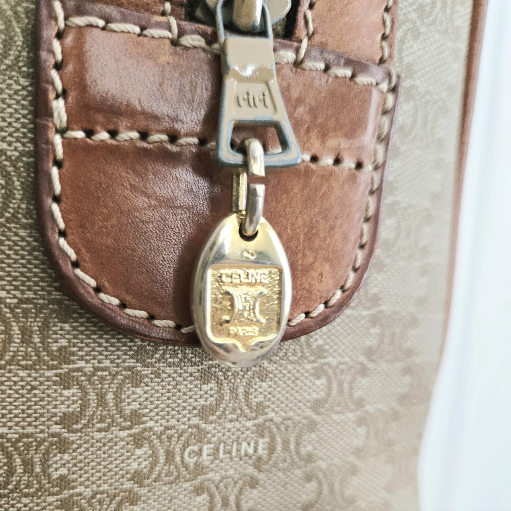 Celine Tan and Brown Monogram Bag - Picture 9 of 16